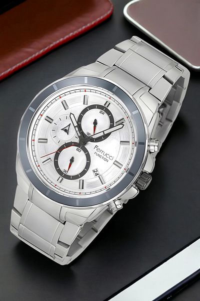 Ferrucci Function, 3Atm, Silver-White Color Men's Wrist Watch, Fcf.12609Fm.03 Sdfer135