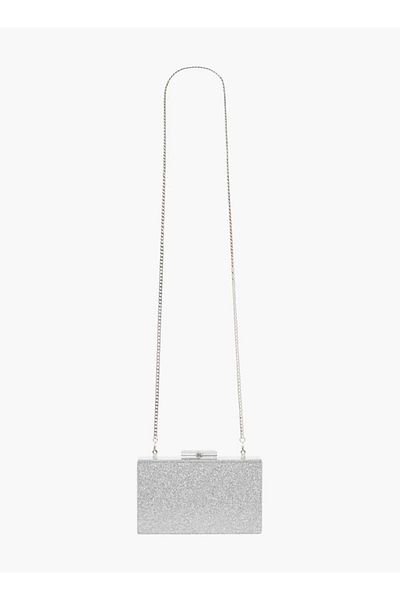 Celeste Embellished Clutch with Detachable Chain Strap and Clasp Closure