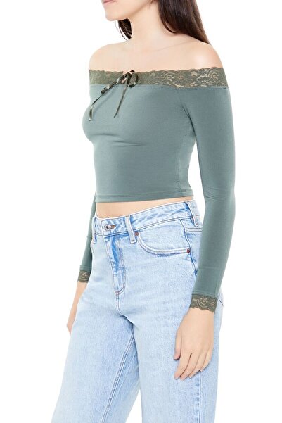 Forever 21 Dantel Yaka Detaylı Bluz