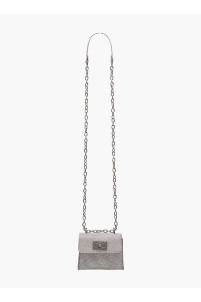 Flora Bella by Shoexpress Flora Bella Embellished Crossbody Bag with Chain Strap and Flap Closure