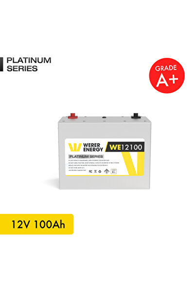 WERER ENERGY 12V 100Ah LiFePO4 Platinum Series Bluetooth'lu Lityum Demir Fosf...