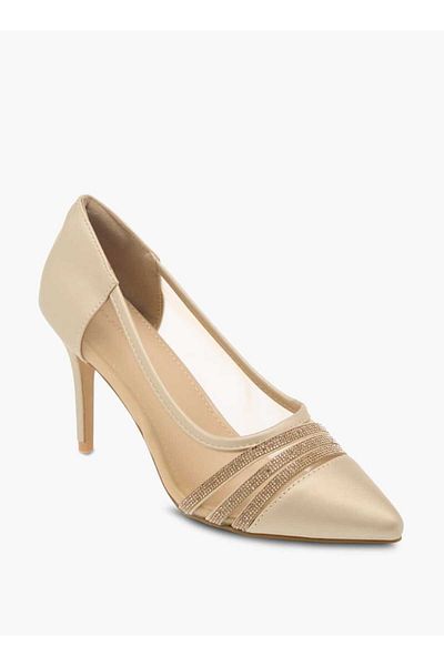Flora Bella by Shoexpress Flora Bella Women's Metallic Stilettos with Rhinestones and Slip-On Closure
