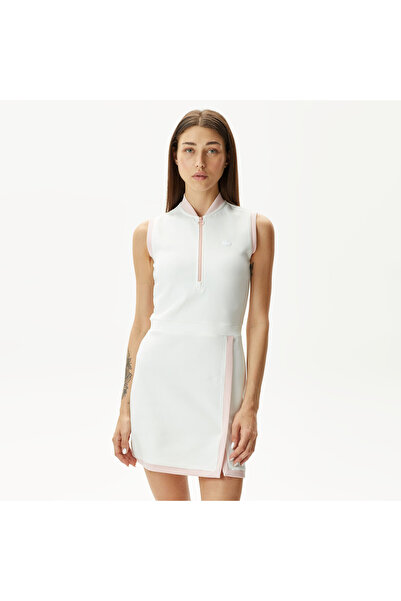Lacoste Kadın Flare Fit Beyaz Elbise