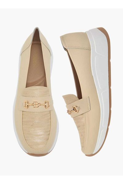 Flora Bella by Shoexpress Flora Bella Textured Wedge Heel Shoes with Metal Accent