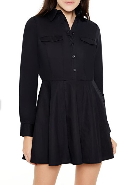 Forever 21 Poplin Gömlek Mini Elbise