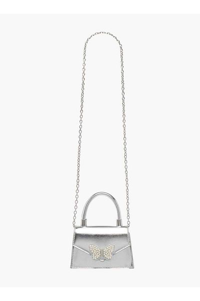 Flora Bella by Shoexpress Flora Bella Pearl Embellished Crossbody Bag with Button Closure and Chain Strap