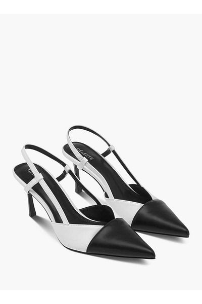 Celeste Women's Panelled Pointed Toe Slip-On Shoes with Stiletto Heels