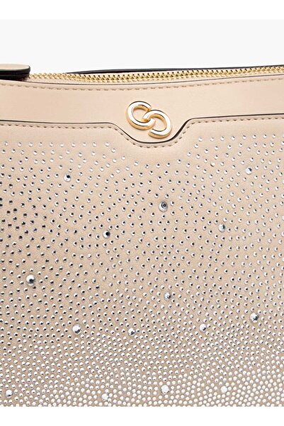 Celeste Embellished Crossbody Bag with Zip Closure and Chain Strap - W 3 x H 20.5 x D 30 cm