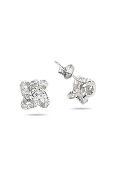 Brezza Lusso Jewelry 925 Ayar Tektaş Şans Gümüş Küpe