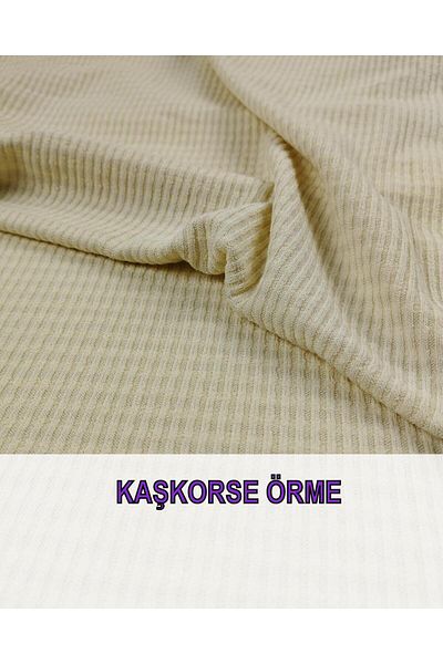 Kumaş Parça Λεπτή πλεκτή καμιζόλα σε κρεμ χρώμα (Πλάτος 140 cm x Μήκος 260 cm)