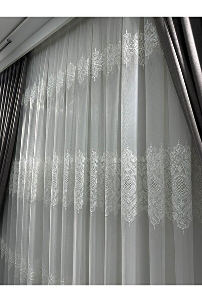 beatiful Tulle Curtain Patterned Embroidery Fabric 1/3 Firm Pleated No Wrinkle Ironing Desire Heavy Weight
