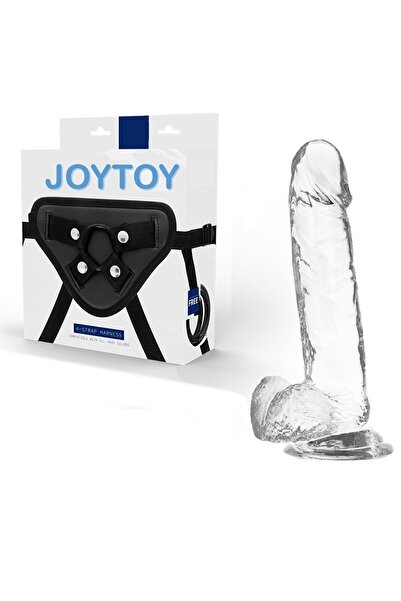 Joytoy Strapon Jel Penis 20cm Kemerli Dildo Şeffaf Vibratör