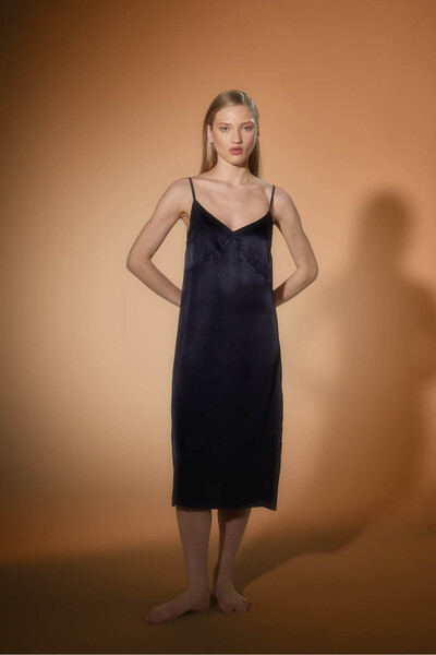 Hays Kadın Vegan Dokuma Ayarlanır İp Askılı V Yaka Elbise