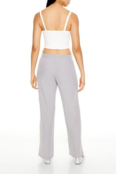 Forever 21 Ribana Mid-Rise Wide-Leg Pantolon