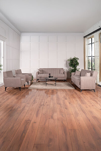 Kilim Mobilya Linda Koltuk Takımı 3 3 B B Açık Kahverengi