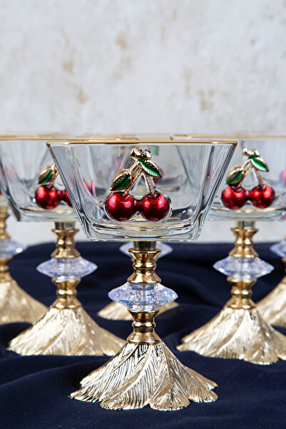 ARGKRİSTAL مجموعة مكونة من 6 قطع مربعة الشكل - KRN كروس مفصلة وحلوى الآيس كريم مع الحليب