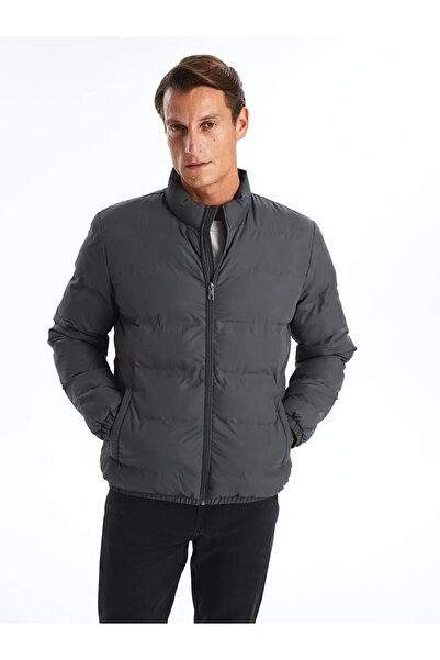 LC Waikiki LCWAIKIKI Classic Antrasit Standart Kalıp Dik Yaka Erkek Şişme Mont