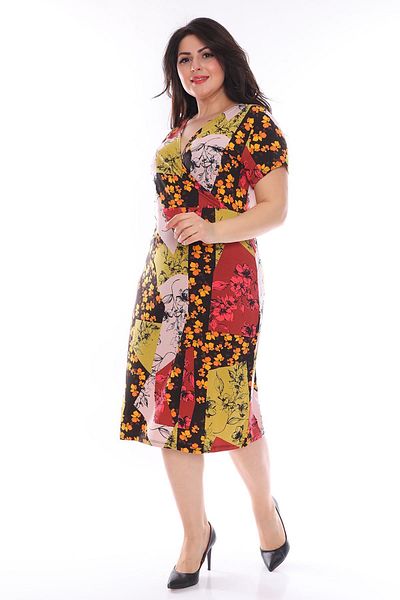 modayız Φόρεμα με μοτίβο διπλό πέτο Plus Size 28c-0969