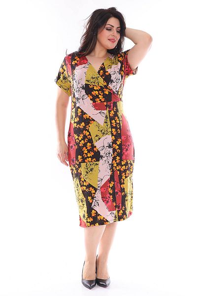 modayız Φόρεμα με μοτίβο διπλό πέτο Plus Size 28c-0969