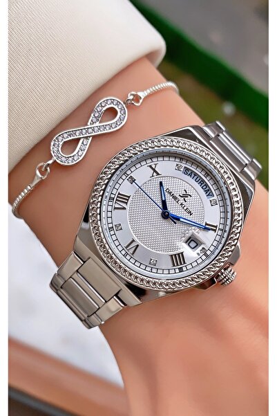 Daniel Klein Marka Gümüş Renk 2 Yıl Garantili Kadın Kol Saati - Bileklik Hediyeli