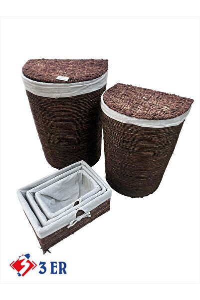 SepetçiBaba Carin - 5 Parça Çamaşır Sepeti ve Sele Seti - 163