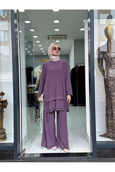 NS Moda Tesettür Aura Takım Lila Model-529