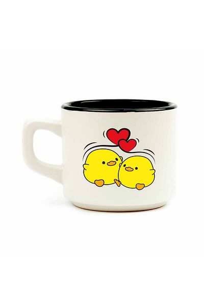 PALTO TASARIM Two Lovers Yellow Chicks White Venus Mug - Valentines Day Gift Mug Cup