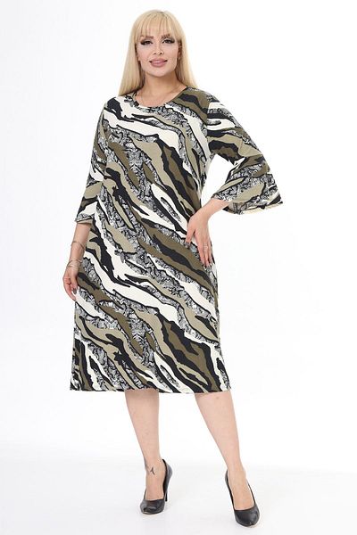 modayız Flounce Sleeve Winter Plus Size Flared Dress 38F-2456