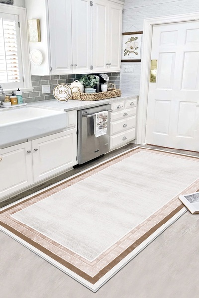 West Home Makinede yıkanabilir kaymaz taban leke tutmaz mutfak halısı salon h...