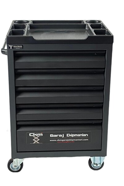 CKM Takım Arabası 5 Çekmeceli Teleskopik Siyah Dolap