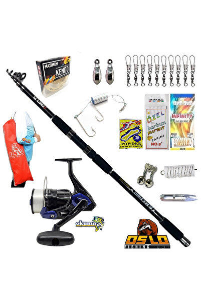 Okuma Fin Chaser X FNX-60NG Oslo Black Fight 360cm 100-200gr Profesyonel Surf Kıyı Olta Takımı Seti