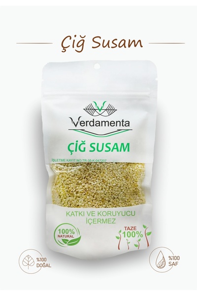 verdamenta Çiğ (KAVRULMAMIŞ) Beyaz Susam 100g