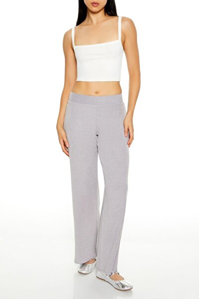 Forever 21 Ribana Mid-Rise Wide-Leg Pantolon