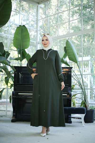 Moda İncir Crepe Ferace - Σχέδιο με σωλήνες
