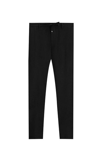 odelon Men's Slim Fit Elastic Waist Drawstring Zippered Lycra Casual Black Jogger Pants