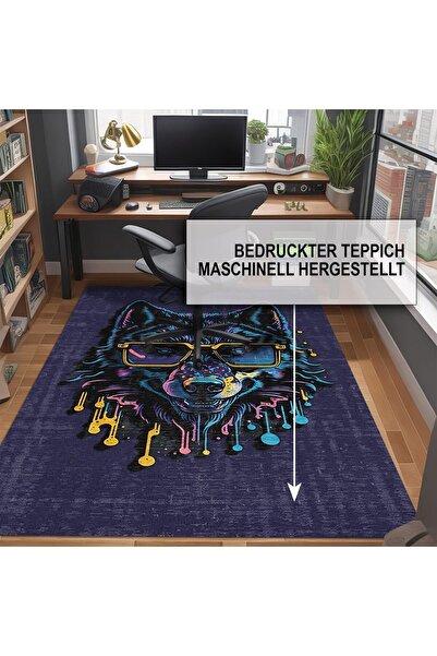 Bamyum Fearless Bedruckter Teppich Chenille-Druck Maschinell Hergestellt, Antibakteriell Teppich