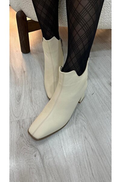 by emine eren emotion shoes MENTHA KREM DERİ BOT