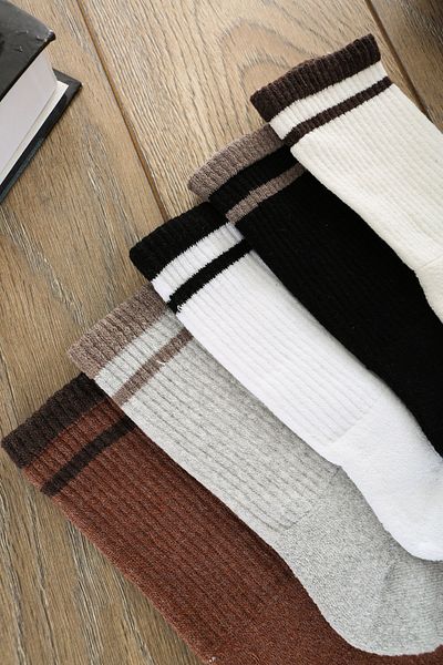 Socks Tunnel 5 Συσκευασίες Unisex Ριγέ Χοντρές Κάλτσες με Πάτο