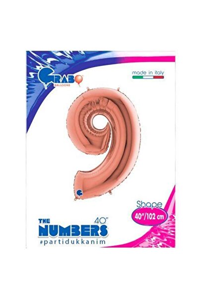 Parti Dükkanım Rose Gold 9 Number Foil Balloon - 100x70 cm