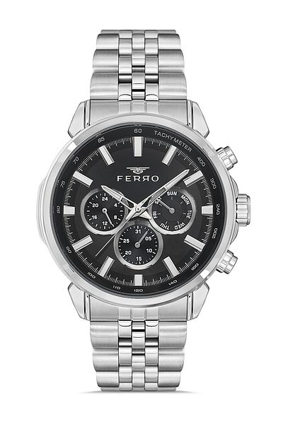 FERRO Silver Steel Band Men's Wrist Watch Fm11375A-A2