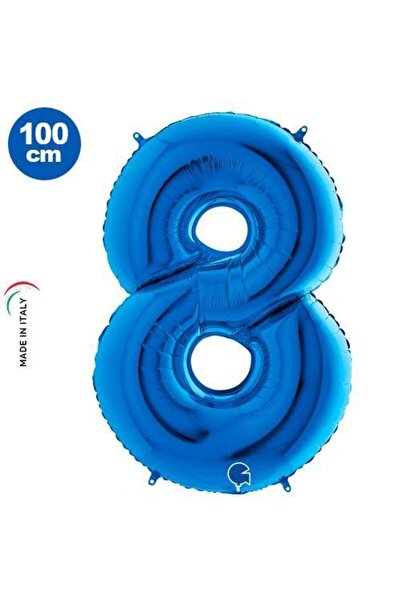 Parti Dükkanım 8 Rakam Folyo Balon Mavi (100X70 CM)