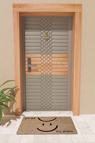 Rugmood Modern Digital Printingwelcome Bye Bye Smile Outside Door Mat