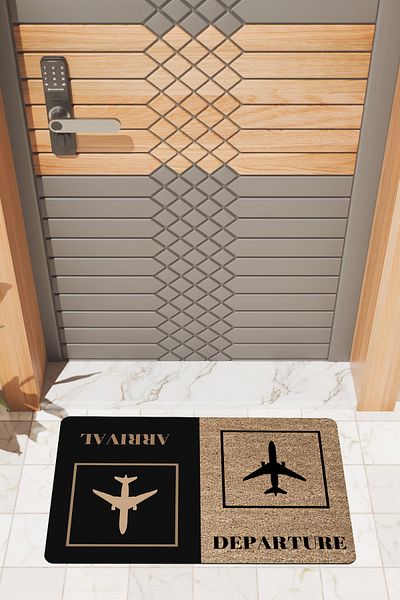 Rugmood Modern Digital Printing Airplane Themed Door Mat