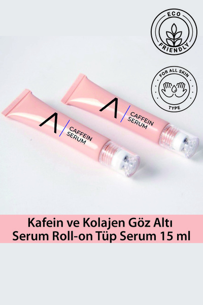 Aceso Naturals Kafein ve Kolajen Göz Altı Serum Roll-on Tüp Serum Şişlik & Mo...