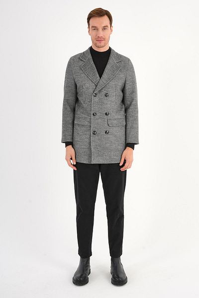 Deri Company Palton pentru bărbați Regal Houndstooth gri la două piept