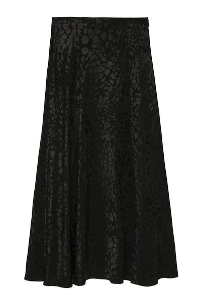 Quzu Leopard Reflection Midi Skirt