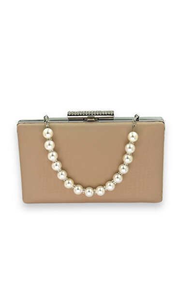 Wedding Fashion Mâner din perle din satin mat - Portofoliu clutch pentru rochie de seară fără zgârieturi