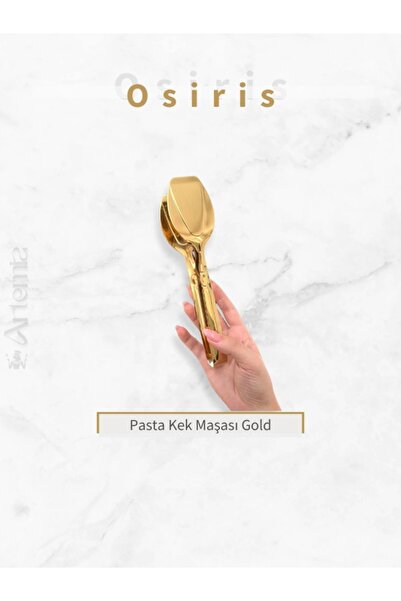 DMR LİFE Osiris Titanium Gold 1 Piece Service Presentation Cake Cake Tongs