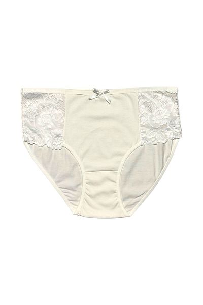 Gizli Butik Ecru γυναικείο εσώρουχο - βαμβακερό και λεπτομέρεια δαντέλας στο πλάι