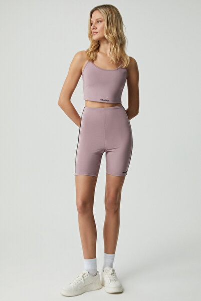 Urban Beat PHARSA  Kadın Şerit Biyeli Yumuşacık Gül Kurusu Şort